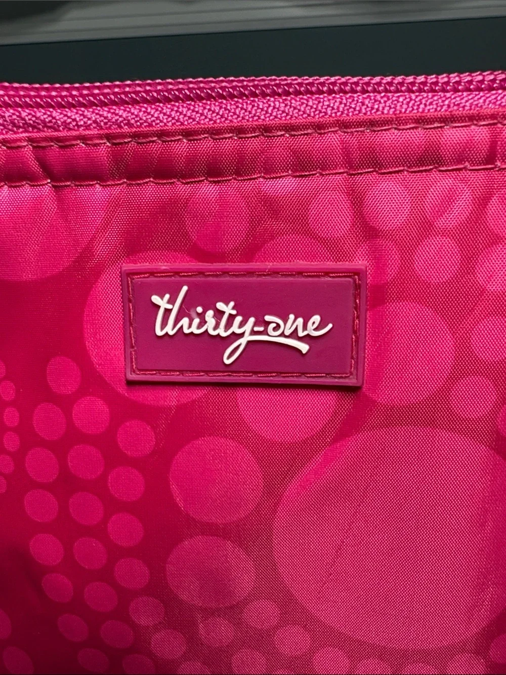 thirty-one Pink Circle-Print Lunch or Beach Snack Tote